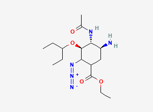 Two-dimensional chemical structure of Oseltamivir Related Compound A (S,R,S Isomer), CAS 3077786-48-9