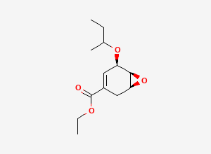 Two-dimensional chemical structure of (1S,5R,6S)-5-sec-Butyloxy-7-oxabicyclo[4.1.0]hept-3-ene-3-carboxylic Acid Ethyl Ester (Mixture of Diastereomers)