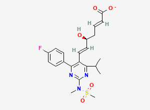 Two-dimensional chemical structure of (2E,5S,6E)-7-[4-(4-fluorophenyl)-2-[methyl(methylsulfonyl)amino]-6-propan-2-ylpyrimidin-5-yl]-5-hydroxyhepta-2,6-dienoate