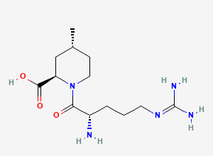 Two-dimensional chemical structure of (2R,4R)-1-(L-Arginyl)-4-methylpiperidine-2-carboxylic acid