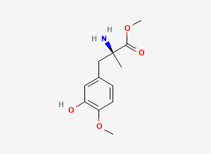 Two-dimensional chemical structure of (S)-methyl 2-amino-3-(3-hydroxy-4-methoxyphenyl)-2-methylpropanoate
