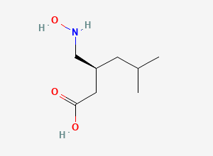 Two-dimensional chemical structure of (3S)-3-[(hydroxyamino)methyl]-5-methylhexanoic acid