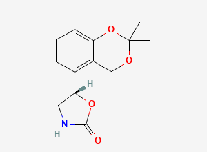 Two-dimensional chemical structure of (S)-5-(2,2-Dimethyl-4H-benzo[d][1,3]dioxin-5-yl-2-one
