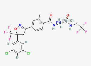 Two-dimensional chemical structure of Fluralaner-13C2,15N,d3
