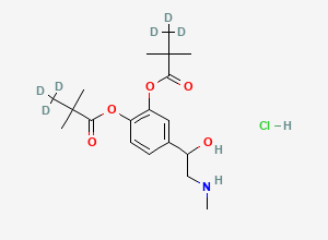 Two-dimensional chemical structure of Dipivefrine-D6 (HCl Salt)