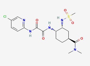 Two-dimensional chemical structure of N1-(5-Chloropyridin-2-YL)-N2-((1S,2R,4S)-4-(dimethylcarbamoyl)-2-(methylsulfonamido)cyclohexyl)oxalamide
