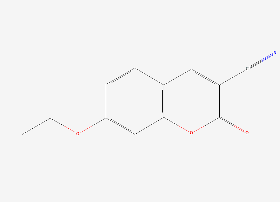 Two-dimensional chemical structure of 3-Cyano-7-ethoxycoumarin