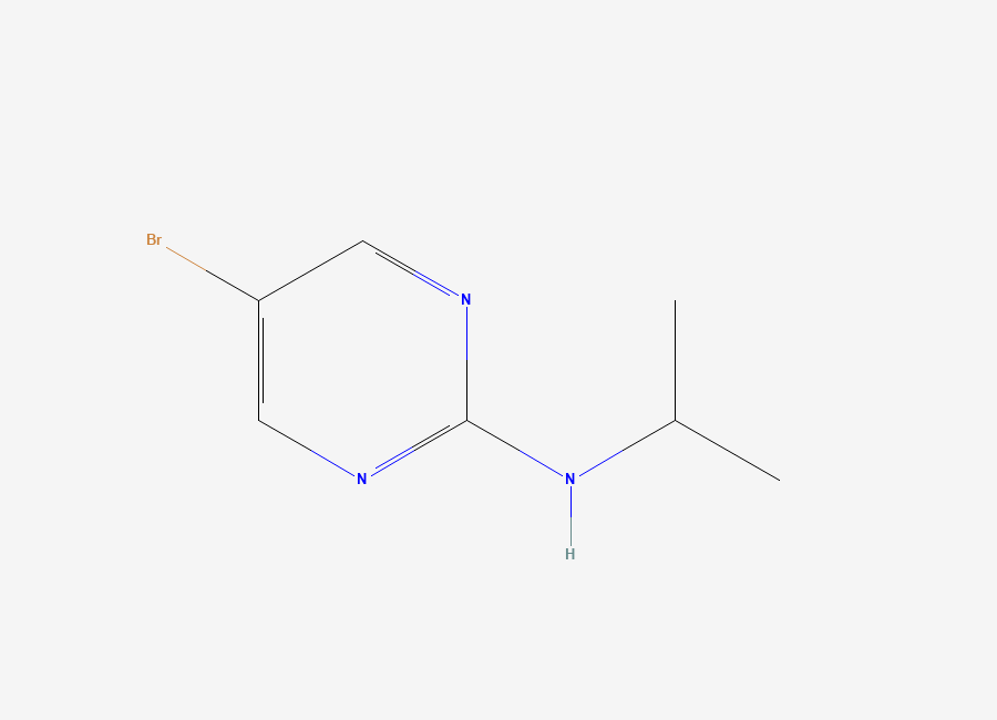 Two-dimensional chemical structure of 5-Bromo-2-(isopropylamino)pyrimidine