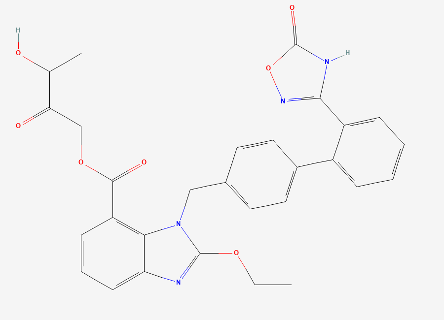Two-dimensional chemical structure of 3-Hydroxy-2-oxobutyl Azilsartan Ester, CAS 1883681-10-4