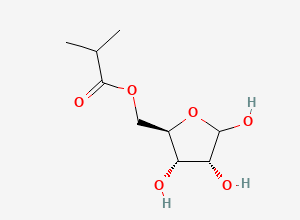 Two-dimensional chemical structure of ((2R,3S,4R)-3,4,5-Trihydroxytetrahydrofuran-2-yl)methyl isobutyrate, CAS 2591381-21-2