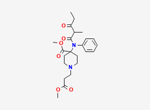 Two-dimensional chemical structure of 1-(Methoxycarbonyl-ethyl)-4-[(2-methyl-3-oxo-pentanoyl)-phenyl-amino]-piperidine-4-carboxylic Acid Methyl Ester