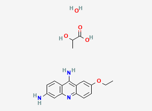 Two-dimensional chemical structure of Propanoic acid, 2-hydroxy-, compd. with 7-ethoxy-3,9-acridinediamine, hydrate (1:1:1), CAS 6402-23-9