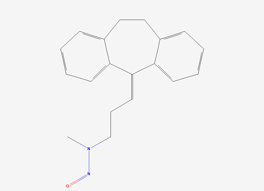 Two-dimensional chemical structure of N-Nitroso Nortriptyline, CAS 55855-42-0