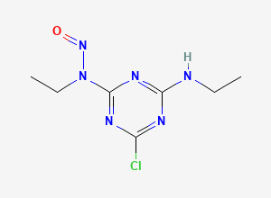 Two-dimensional chemical structure of N-Nitroso Simazine, CAS 6494-81-1