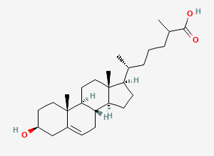 Two-dimensional chemical structure of 3beta-Hydroxy-5-cholestenoic acid
