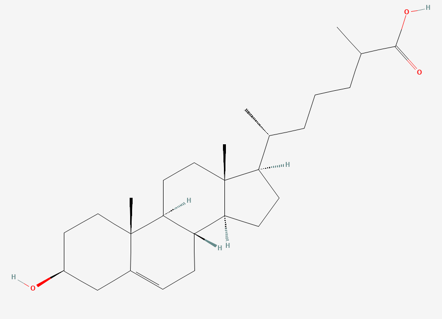 Two-dimensional chemical structure of 3beta-Hydroxy-5-cholestenoic acid