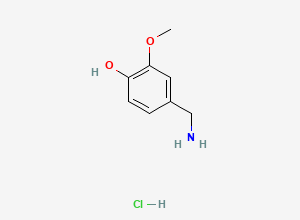 Two-dimensional chemical structure of Vanillylamine (HCl Salt), CAS 7149-10-2