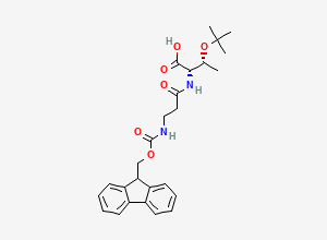 Two-dimensional chemical structure of N-(3-((((9H-fluoren-9-yl)methoxy)carbonyl)amino)propanoyl)-O-(tert-butyl)-L-threonine