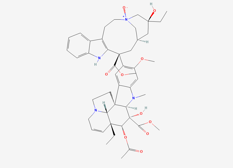 Two-dimensional chemical structure of Vinblastine N-oxide/ Vinblastine Impurity B, CAS 61936-68-3