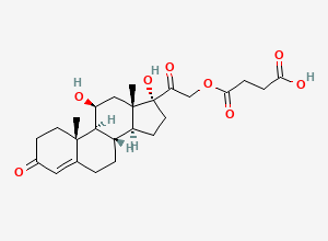 Two-dimensional chemical structure of Hydrocortisone Succinate, CAS 2203-97-6