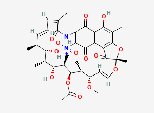 Two-dimensional chemical structure of 3-Nitrorifamycin S, CAS 72788-67-1