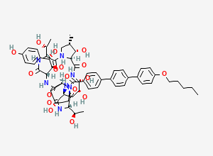 Two-dimensional chemical structure of Anidulafungin, CAS 166663-25-8
