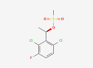 Two-dimensional chemical structure of [(1R)-1-(2,6-dichloro-3-fluorophenyl)ethyl] methanesulfonate