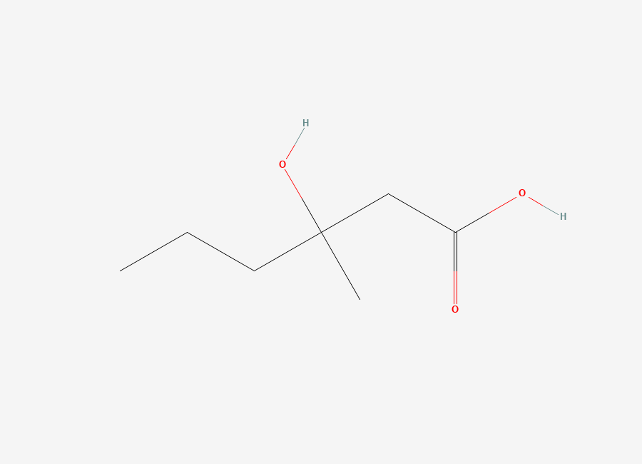 Two-dimensional chemical structure of 3-Hydroxy-3-methylhexanoic acid