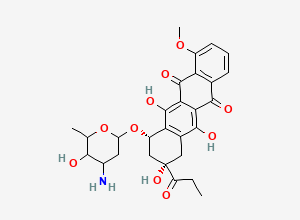 Two-dimensional chemical structure of Daunorubicin HCl EP Impurity F