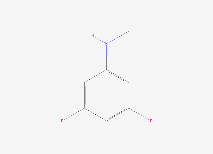 Two-dimensional chemical structure of 3,5-difluoro-N-methylaniline