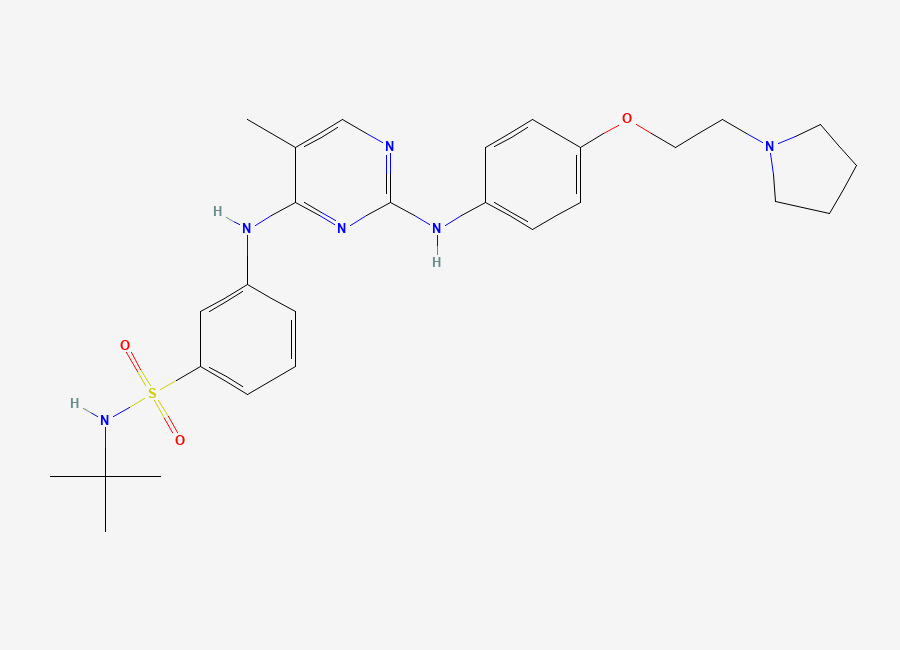 Two-dimensional chemical structure of Fedratinib, CAS 936091-26-8