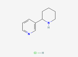 Two-dimensional chemical structure of 3-(Piperidin-2-yl)pyridine hydrochloride