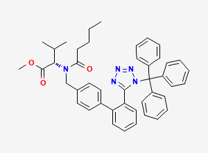 Two-dimensional chemical structure of (S)-Methyl 3-methyl-2-(N-((2'-(1-trityl-1H-tetrazol-5-yl)-[1,1'-biphenyl]-4-yl)methyl)pentanamido)butanoate