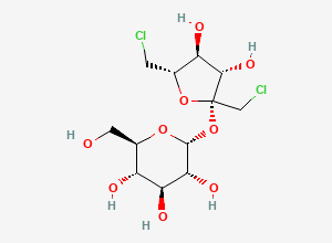 Two-dimensional chemical structure of Sucralose EP Impurity F/ 1′,6′-dichloro-1′,6′-dideoxysucrose, CAS 61854-83-9