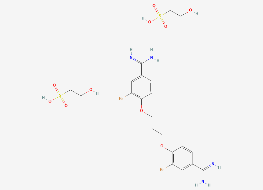 Two-dimensional chemical structure of Dibrompropamidine Diisetionate