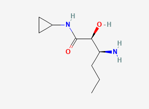 Two-dimensional chemical structure of (2S,3S)-3-Amino-N-cyclopropyl-2-hydroxyhexanamide