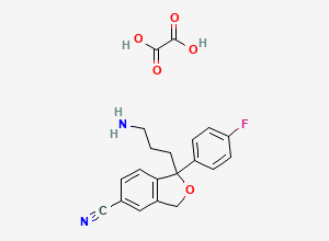 Two-dimensional chemical structure of N-Didesmethyl Citalopram (Oxalate Salt), CAS 62498-70-8
