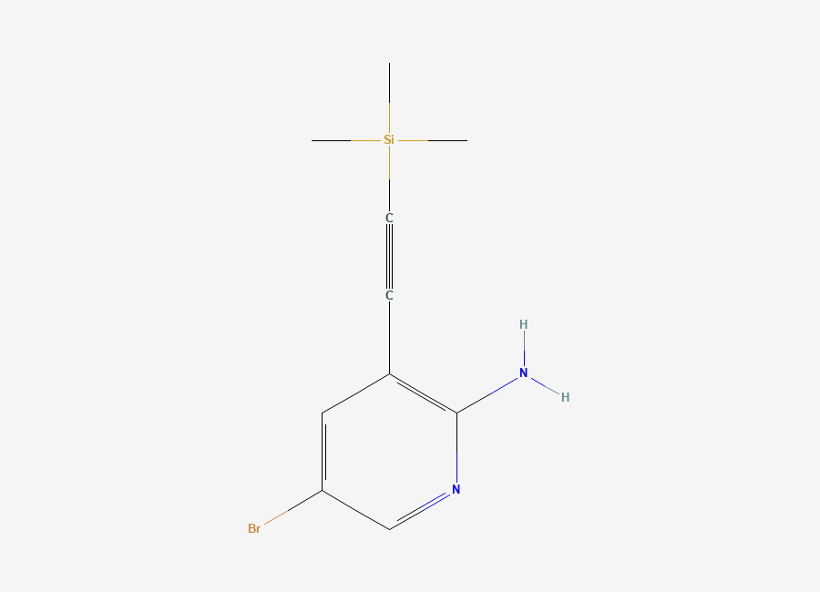 Two-dimensional chemical structure of 5-Bromo-3-((trimethylsilyl)ethynyl)pyridin-2-amine