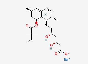 Two-dimensional chemical structure of Simvastatin EP Impurity A / Simvastatin Related Compound A / Simvastatin Sodium / Simvastatin Acid Sodium Salt / Simvastatin Hydroxy Acid Sodium Salt / Tenivastatin Sodium Salt, CAS 101314-97-0