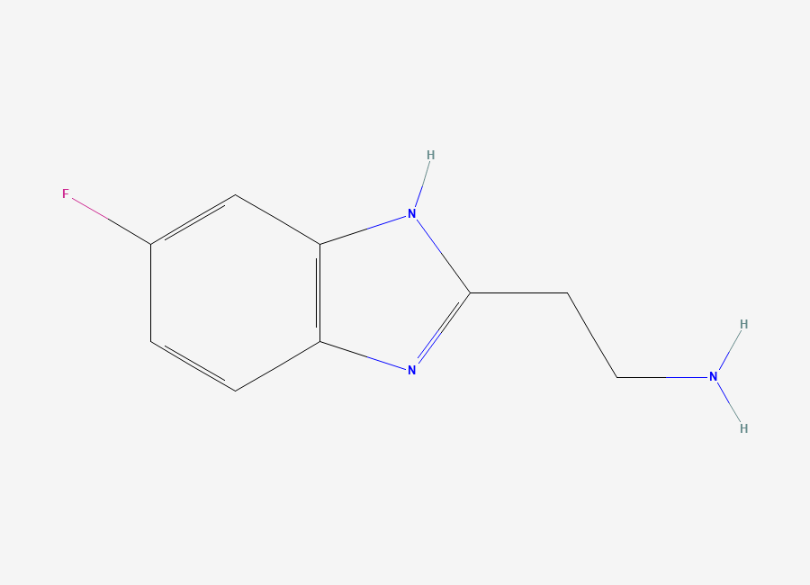 Two-dimensional chemical structure of 2-(5-fluoro-1H-benzimidazol-2-yl)ethanamine