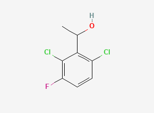 Two-dimensional chemical structure of 1-(2,6-Dichloro-3-fluorophenyl)ethan-1-ol