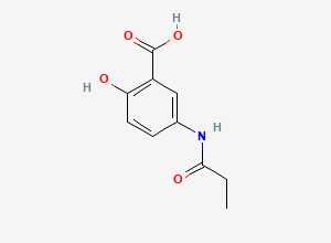 Two-dimensional chemical structure of N-Propionyl Mesalazine / N-Propionyl Mesalamine, CAS 93968-80-0