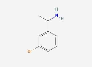 Two-dimensional chemical structure of 1-(3-Bromophenyl)ethanamine