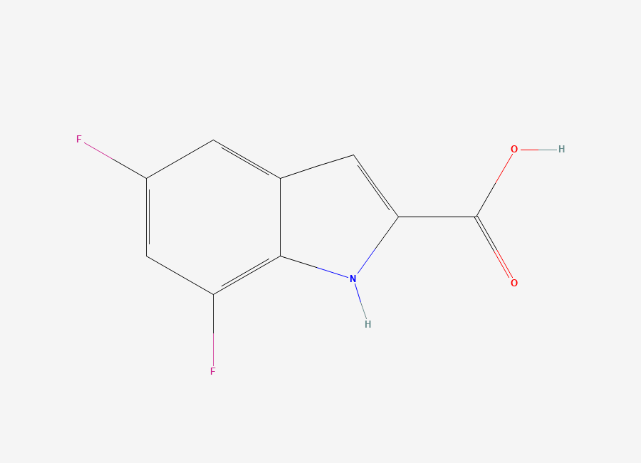 Two-dimensional chemical structure of 5,7-Difluoro-1H-indole-2-carboxylic acid
