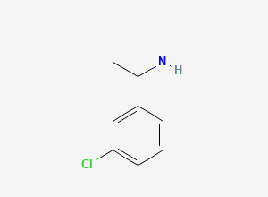 Two-dimensional chemical structure of (1-(3-Chlorophenyl)ethyl)(methyl)amine