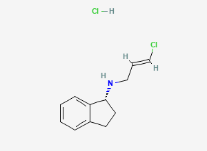 Two-dimensional chemical structure of trans-N-(3-Chloroallyl)-1-(R)-aminoindan Hydrochloride