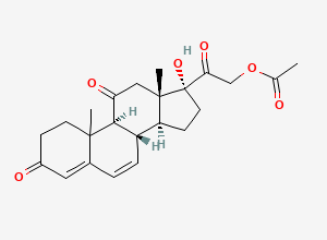 Two-dimensional chemical structure of Delta 6,7-cortisone acetate, CAS 2435-02-1