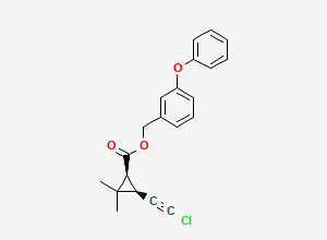 Two-dimensional chemical structure of Permethrin EP Impurity G / Chloroacetylenic Permethrin, CAS 85576-82-5
