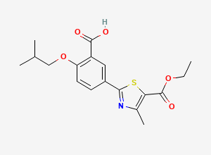 Two-dimensional chemical structure of Febuxostat Acid Ester Impurity, CAS 2095166-41-7