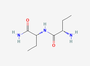 Two-dimensional chemical structure of (2R)-2-[(2S)-2-Aminobutanamido]butanamide, CAS 1844123-52-9